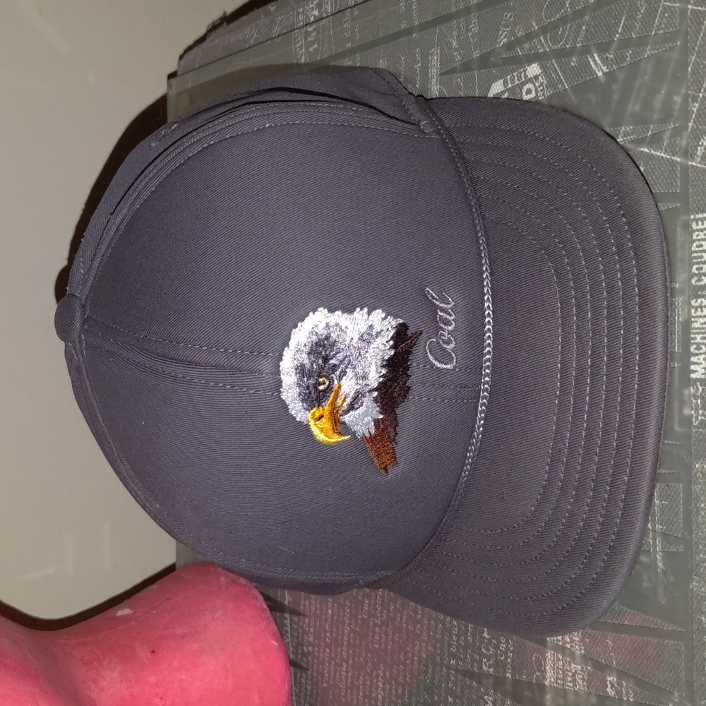 COAL Headwear Eagle Brown Fishing Snapback Cotton USA Flag Cap Hat w Rope